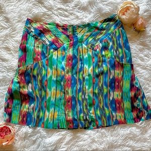 Anthropologie Watercolor Silk Skirt